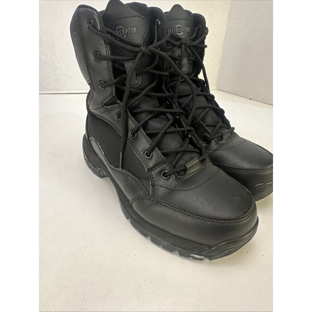 Men's Black Tactical Boots - Supportive Lace-Up Design Size 9 New In Box - Picture 2 of 8